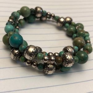 Turquoise and Sterling Silver Bangle